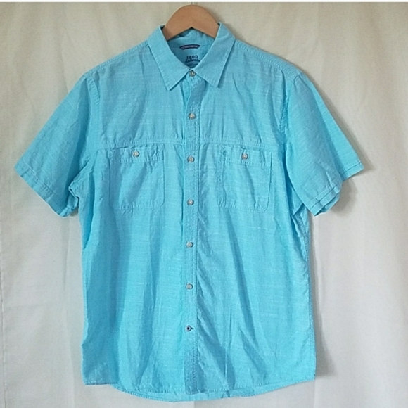 "USED" IZOD Saltwater Shirt Mens Relaxed Classics Casual Button Up Short Sleeve - Picture 3 of 4